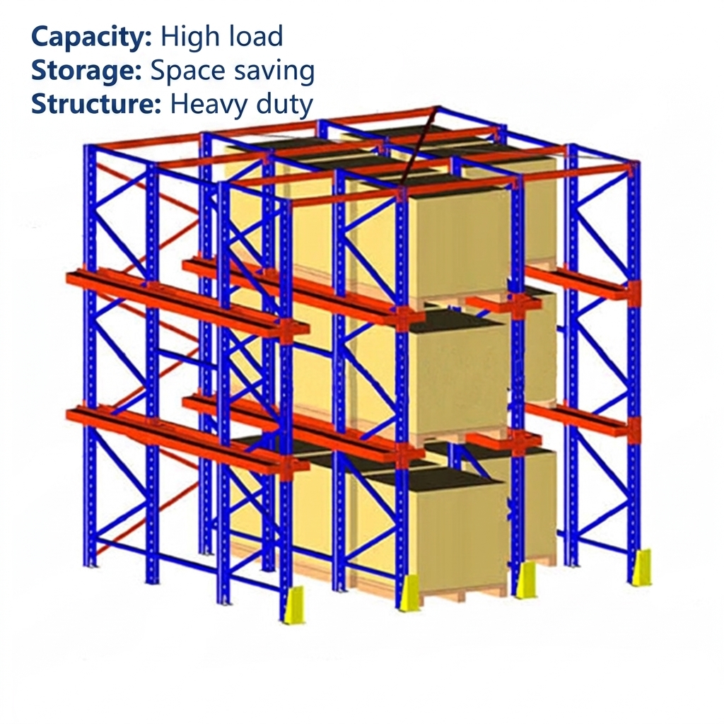 Heavy Duty Drive in Pallet Rack Warehouse High Density Storage Drive-in Rack for Bulk Goods