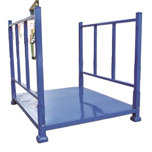 Stacking Heavy Duty Pallet Rack Gravity Racking Folding Logistics Freight Storage Equipment Powder Coating Assembled Steel Blue