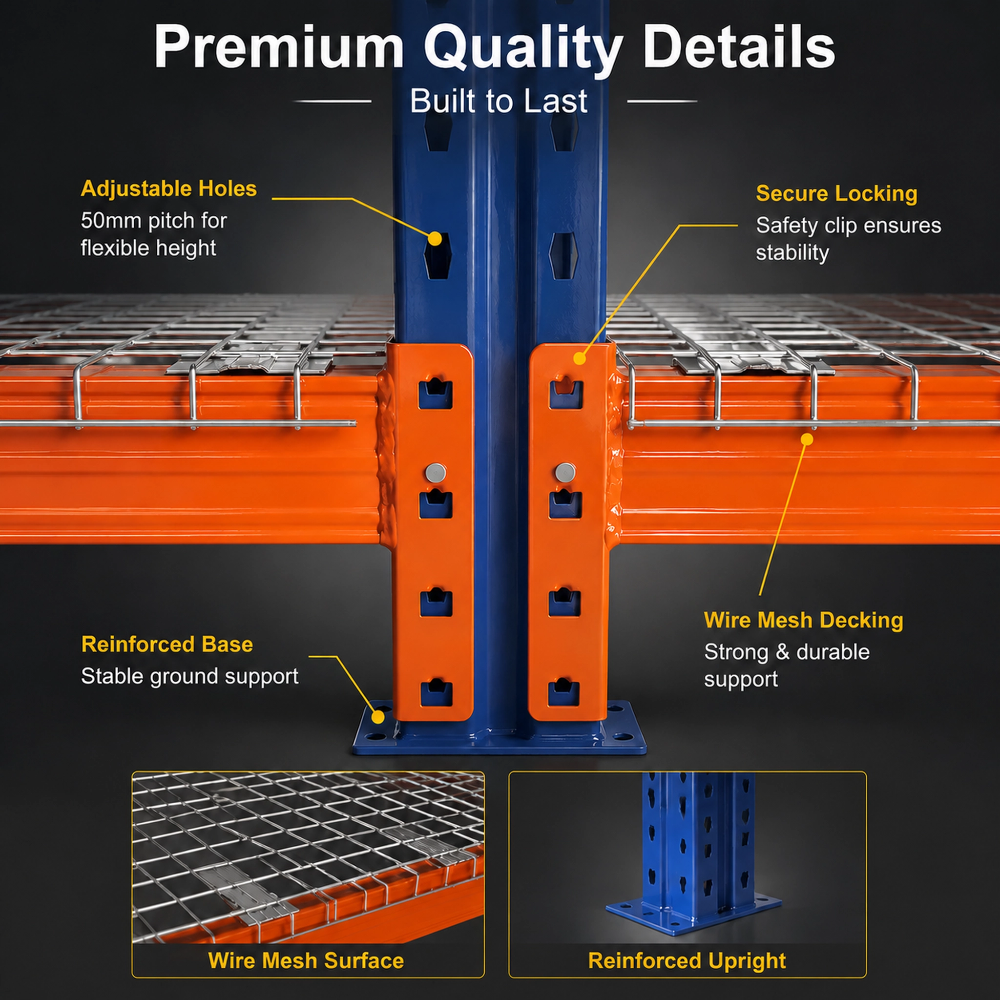 Distribution Center Warehouse Pallet Rack Steel Storage Racking 4 Tier Bay Industrial Logistics Shelving System