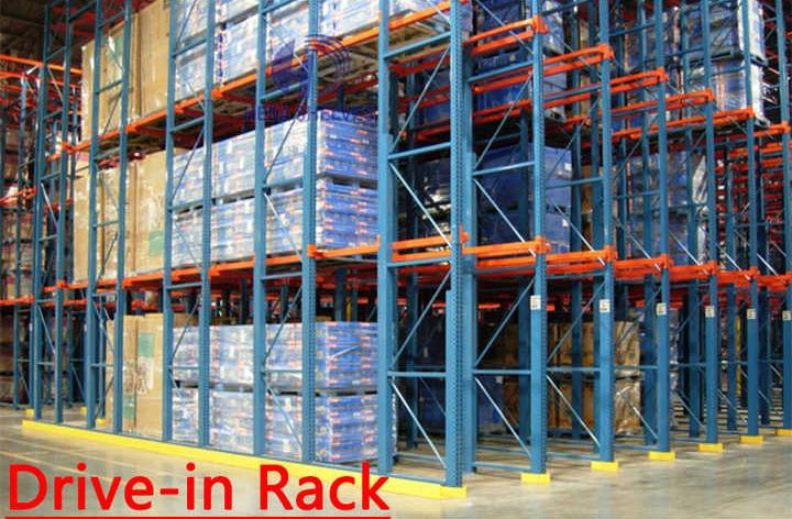 Direct Factory 2000kg Load Capacity Drive-in Pallet Storage Rack System Metal Roller-Guided Warehouse Storage Free Layout Design