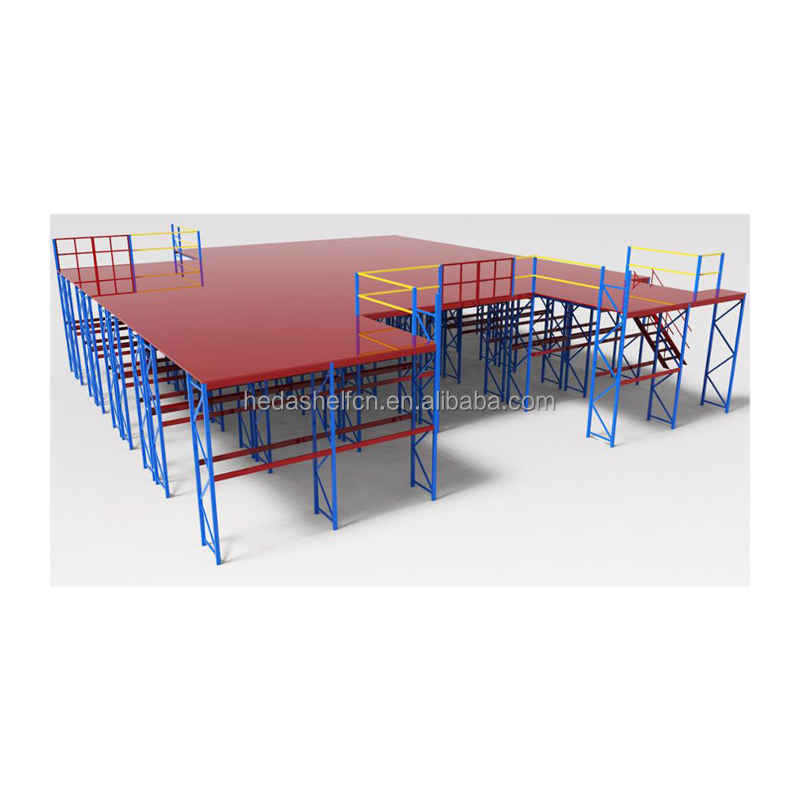 Warehouse Heavy Duty Steel Loft Platform Shelf Storage Attic Rack Pallet Racking Supported Mezzanine Floor Racks System