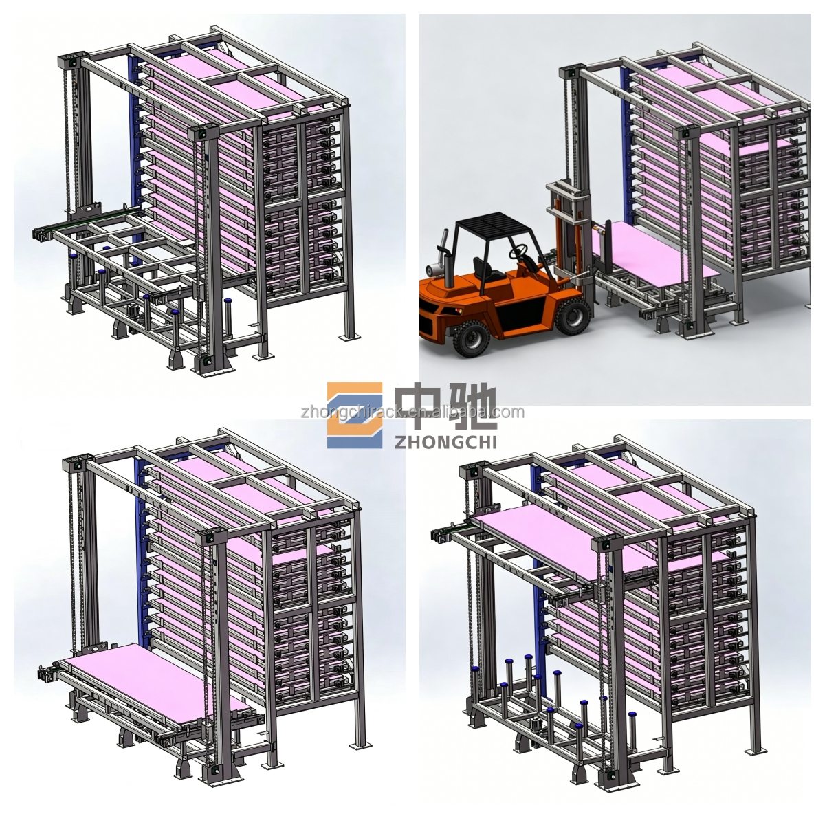 Automatic Warehouse Storage Rack System for Steel Sheet Heavy Duty Anti Rust Industrial Racking System Blue 1140x1140mm Pallet