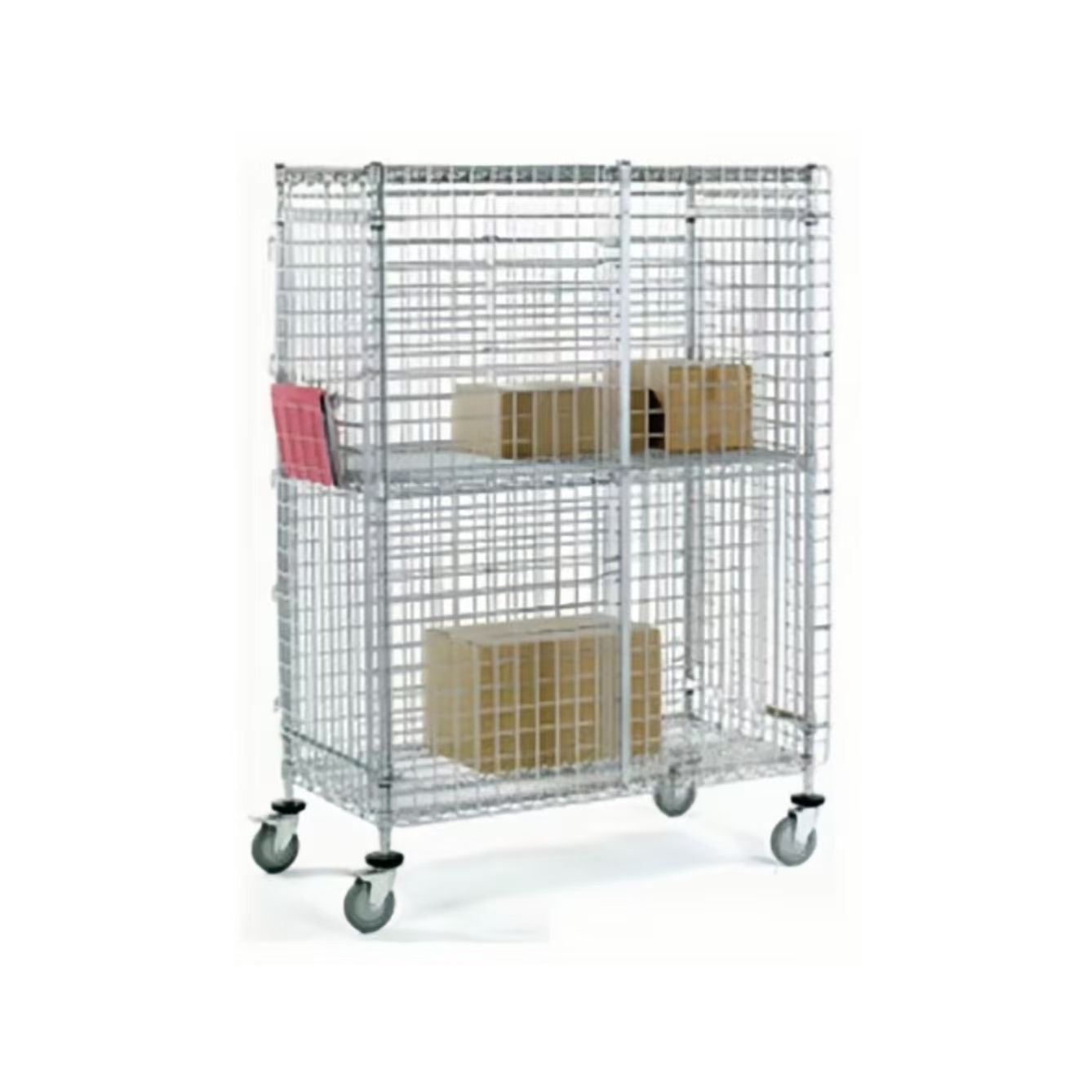 4-Tier Chrome Wire Shelving Unit Adjustable Industrial Storage Rack ESD-Safe for Factories Warehouses Standing Dinnerware