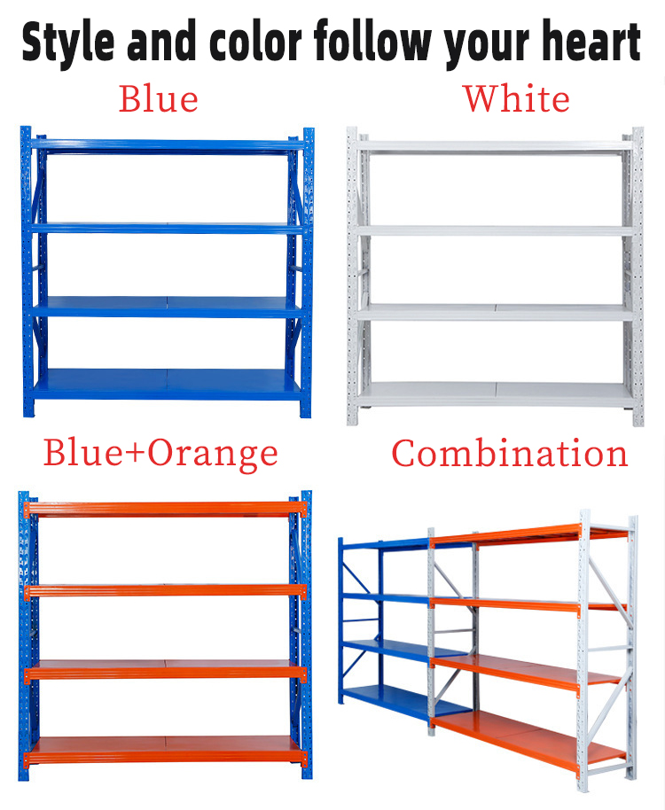 Metal Shelf Easy Assemble Slotted Angle Shelving Bolt Stacking Shelves 4 Layers High Quality Metal Storage Racks