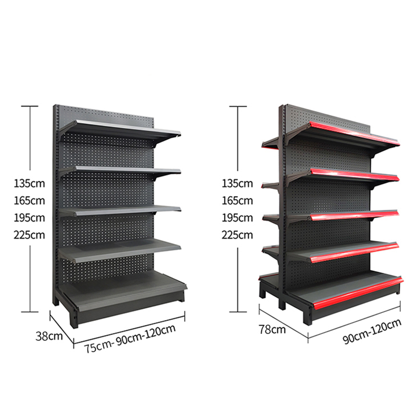 Low MOQ Custom Double-Sided Heavy Duty Iron Metal Supermarket Gondola Shelving Rack with Corrosion Protection