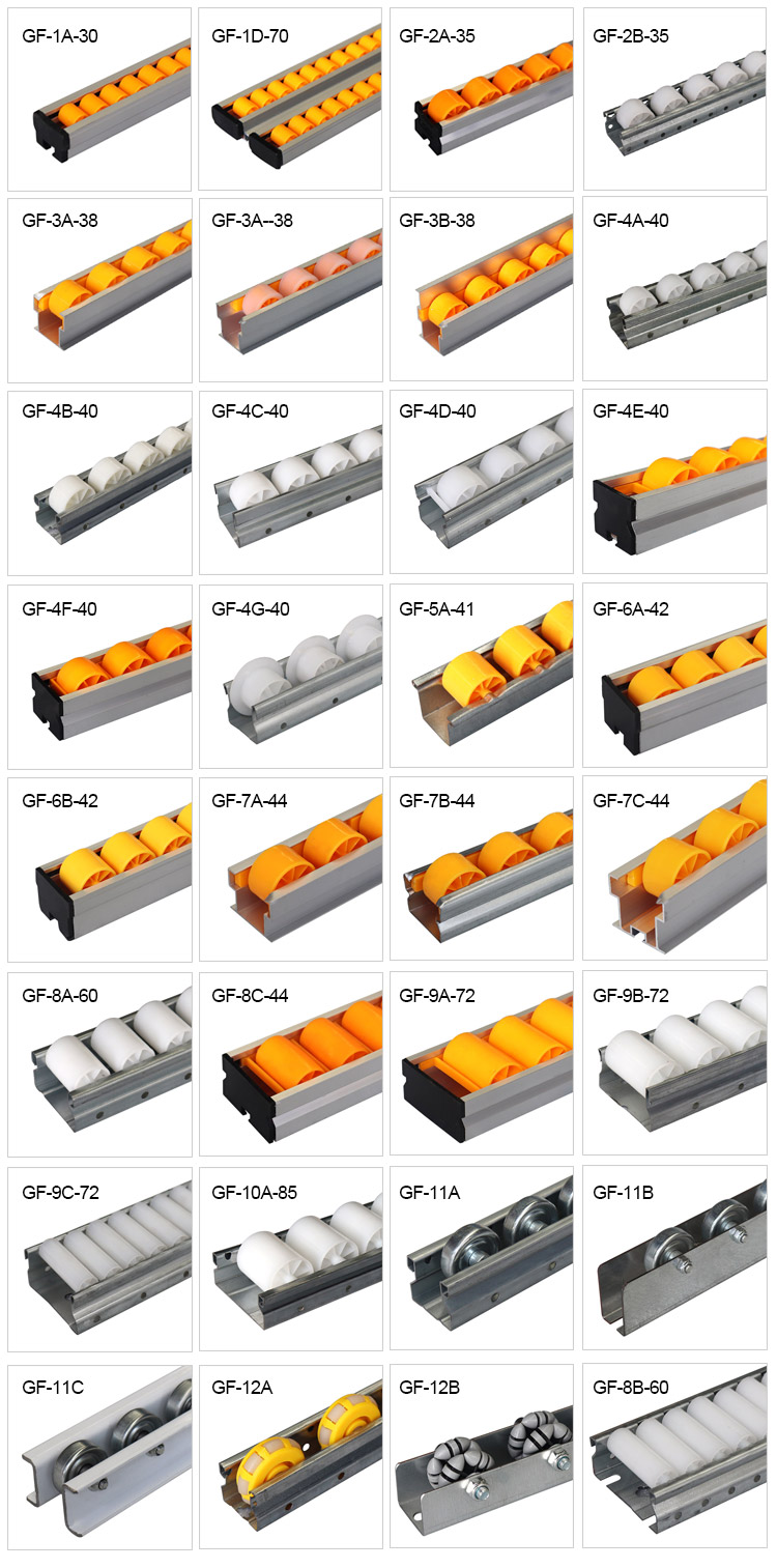 Roller Track Pipe Rack System Flow Roller Rack Assemble Aluminum Flow Rails for Shelf