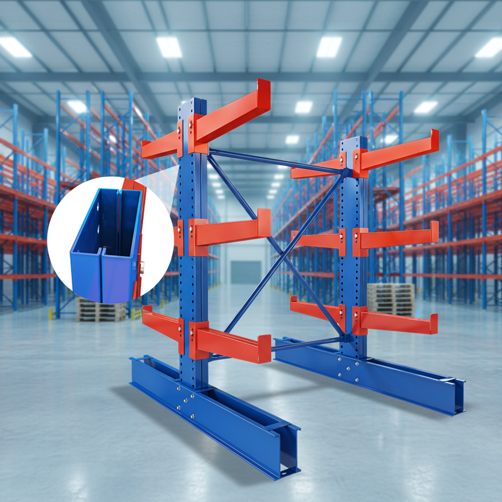 Durable Heavy-Duty Industrial Shelving Unit Durable Adjustable Cantilever Arm Racks Racking System for Warehouse Storage