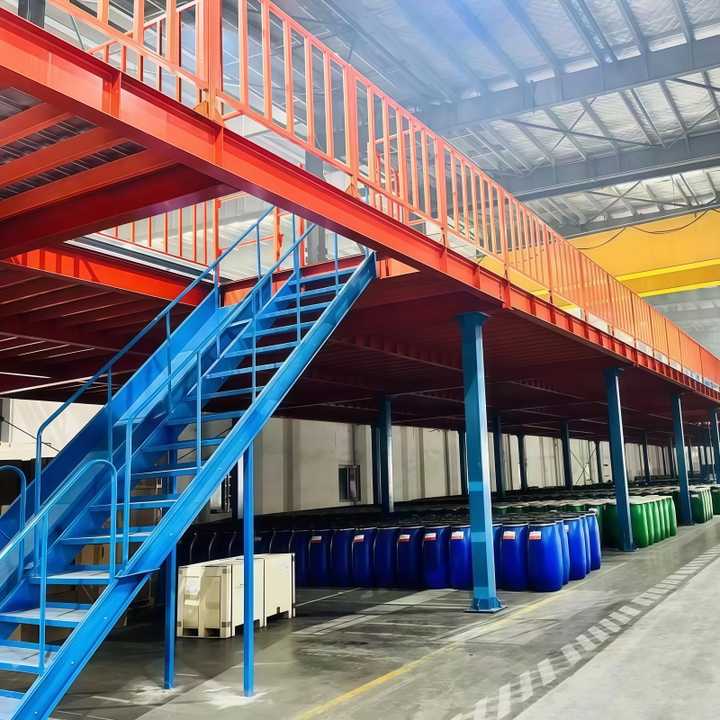 Corrosion-Resistant Bolt-Structured Powder Coating Steel Mezzanine Racks System Metal Storage Racks Shelves for Stacking