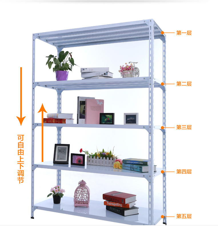 Slotted 5 Level Angle Steel Rivet Rack Storage Iron Racks Shelving UnitS Steel Shelf Slotted Metal Warehouse Racks