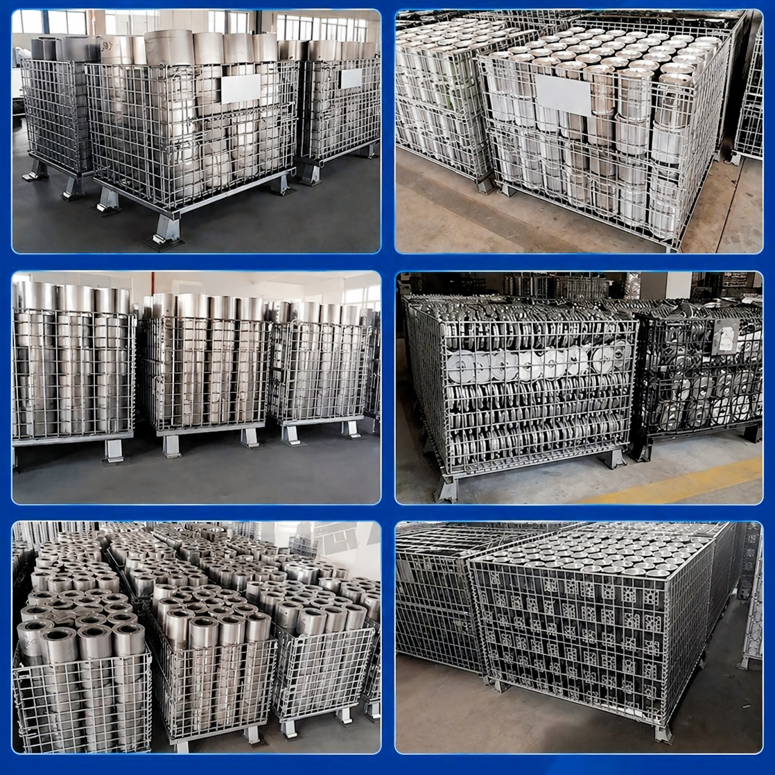 Collapsible Wire Mesh Container Stackable Storage Cage Pallet Foldable Stillage ODM 300kg Powder Coated For Warehouse