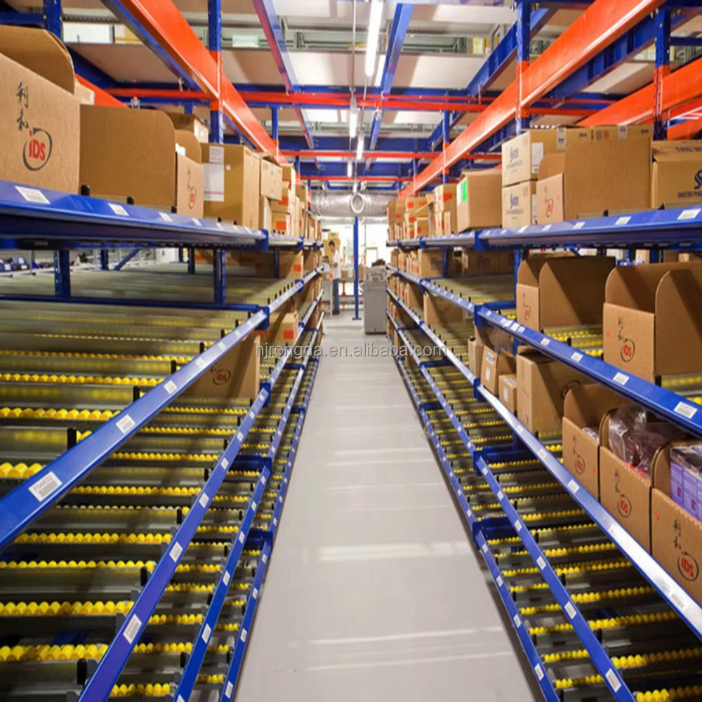 Warehouse Storage Rack Pallet Flow Rack Shelving Lineside Roller Flow Rack