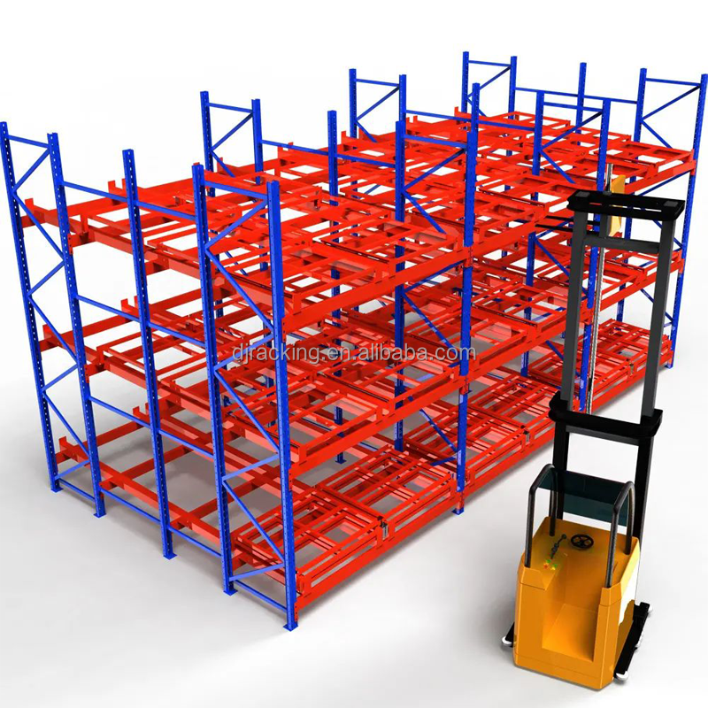 DJ Heavy Duty Pallet Racking Storage SystemSteel Warehouse Gravity Push Back Roller Sliding Rack with Corrosion Protection