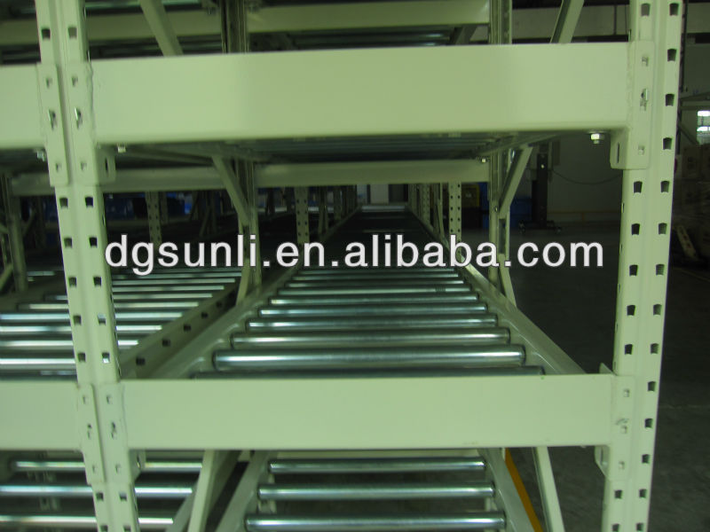 Factory Price Heavy-Duty 5-Layer Steel Gravity Flow Rack Corrosion Protection Powder Coated Finish for Logistics Warehousing