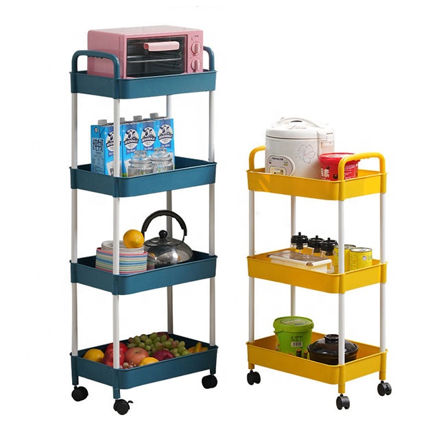 Household Trolleys Storage Rack 3 Tier Trolley Roller Trolley