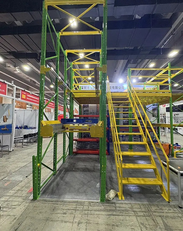 Distribution center racking system scale model exhibition