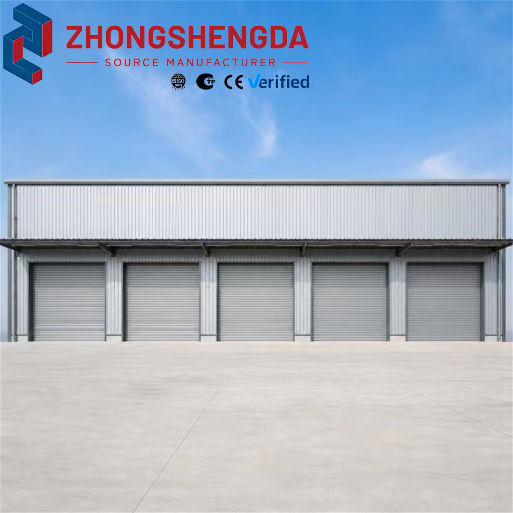 High Bay Galvanized Steel Structure Workshop Warehouse Interior Multi Tier Pallet Racking Central Aisle Prefab 3PL Fulfillment