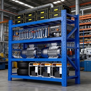 Iron Metal Shelves 4-Layer 400kg Heavy Duty Stackable Racking for Garage & Basement Commercial Use