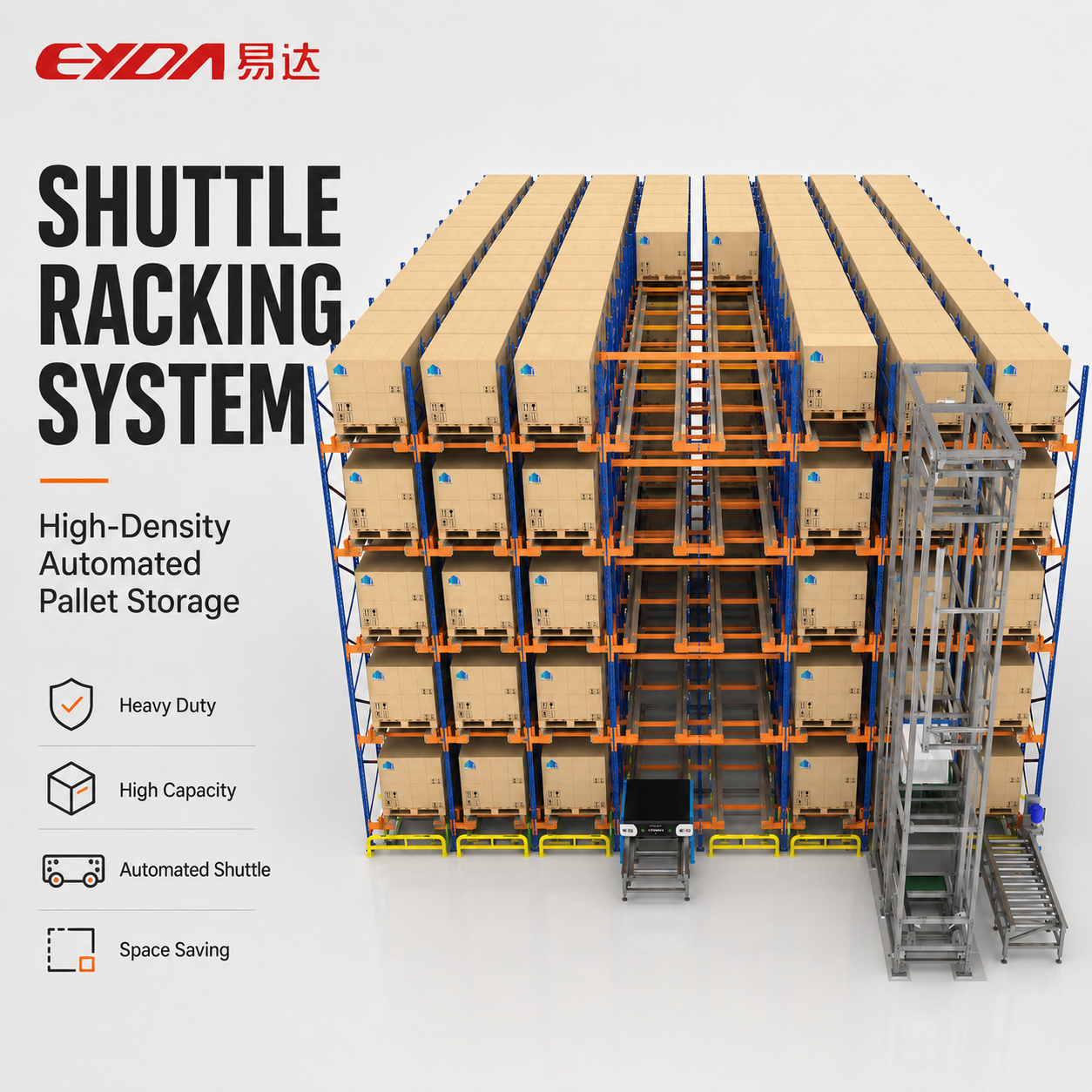Custom Industrial Steel Adjustable Anti-Rust Radio Shuttle Racking System High Space Saving Shuttle Pallet Storage Rack