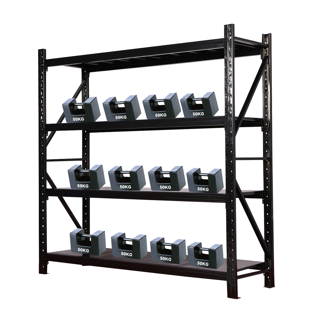 100~500KG Per Layer 2M Height Warehouse Stacking Shelves&amp;units Iron Storage Metal Display Rack Wide Span Storage Rack