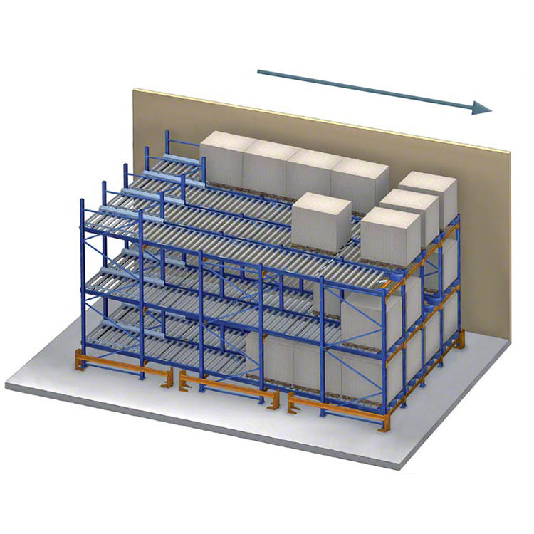 Most Popular Brand Industrial Heavy Duty Gravity Flow FIFO Steel Carton Flow Warehouse Storage Pallet Rack