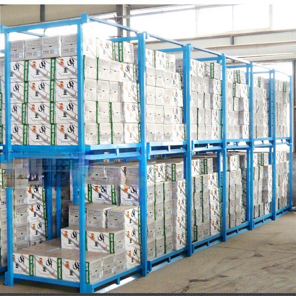 Stackable Heavy Duty Steel Roll Storage Rack with Corrosion for Fabric Carpet Leather Warehouse