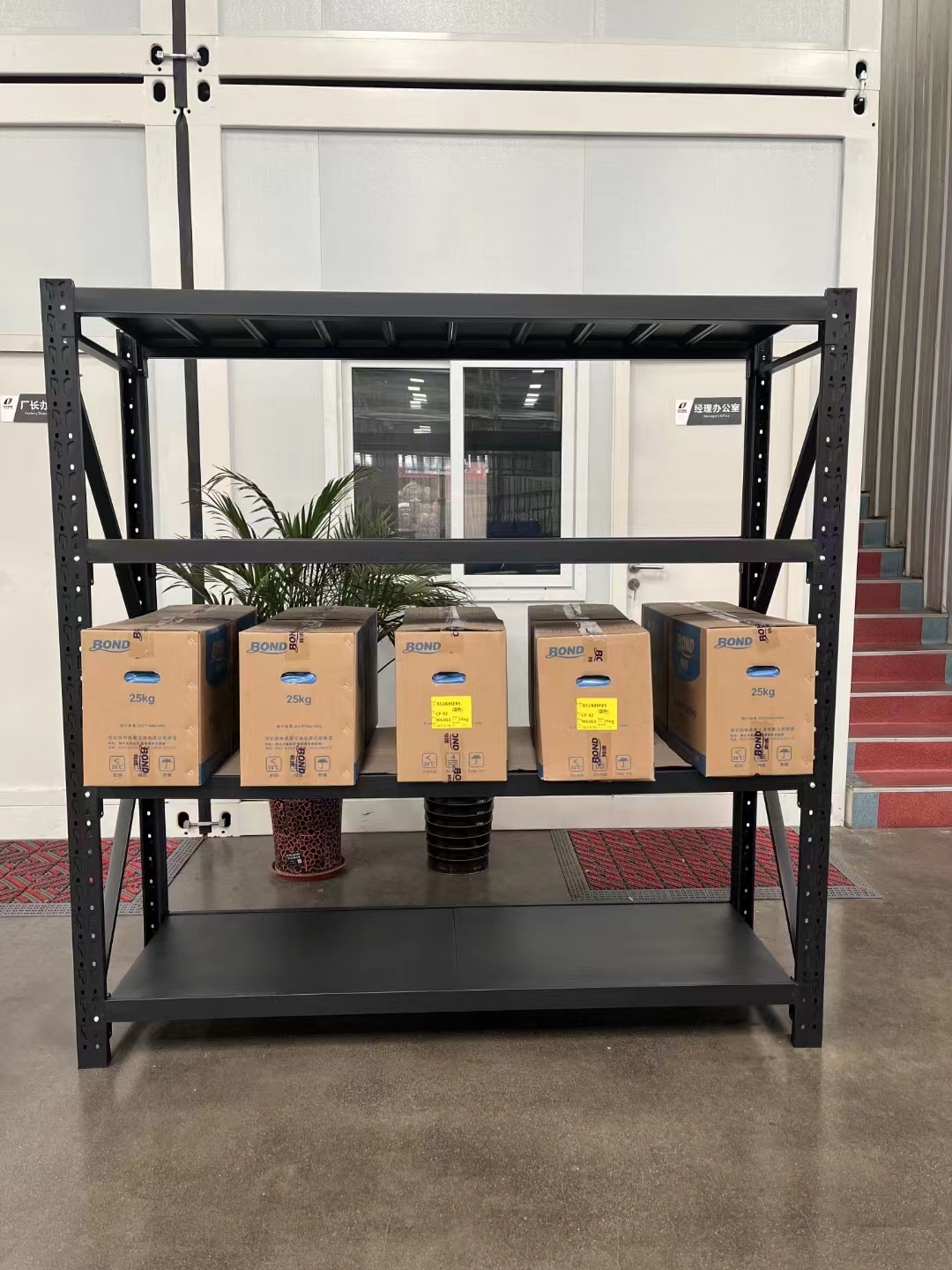 Boltless Steel Storage Rack 3 Layers Slotted Angle Frame Galvanized Powder Coated Corrosion Protection 100kg Load Capacity