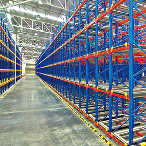 High Density 5 Layer Steel Push Back Racking Heavy Duty Pallet Storage Racks with Roller Track Design