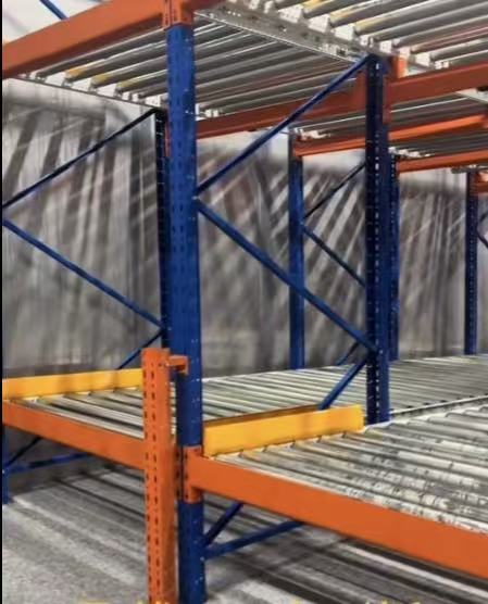 Pallet Flow Racking Gravity Roller Flow Through Rack FIFO High Density Warehouse Pallet Storage System Metal Steel Anti-Rust