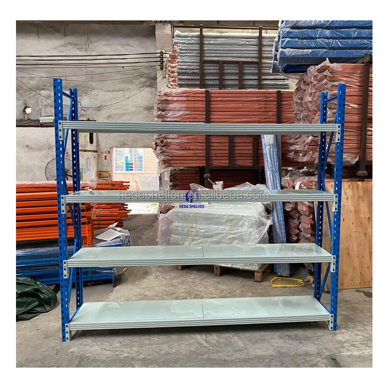 Heavy Duty Metal Garage Shelving Industrial Shelves 4 Tier Boltless Durable Shelves Warehouse Longspan Rack