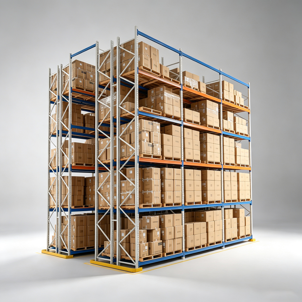 Industrial Heavy Load Selective Pallet Racking System Adjustable BeamHeight Metal Warehouse Storage Rack for Logistics Warehouse
