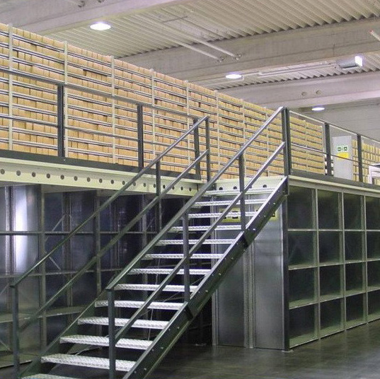 Peterack CE Certified Heavy Duty Supported Mezzanine Floor With Stair Steel Industrial Warehouse Floor Platform Pallet Racking
