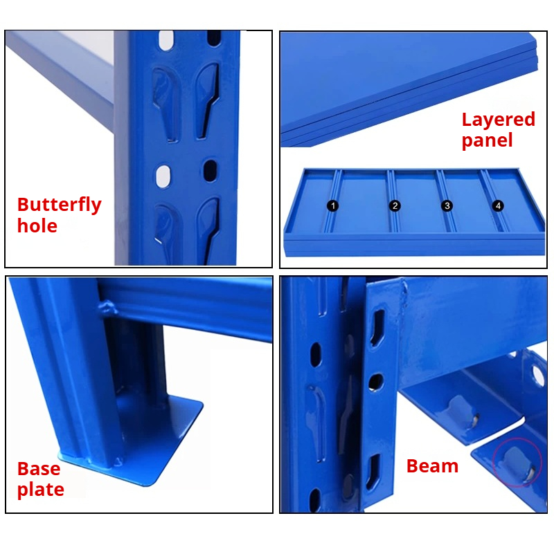 Boltless Racking System Cold-rolled Steel 4/5 Anti-Rust Powder Coated Freestanding Customizable Sizes Thickened Commercial Rack
