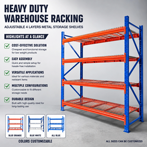 Distribution Center Warehouse Pallet Rack Steel Storage Racking 4 Tier Bay Industrial Logistics Shelving System