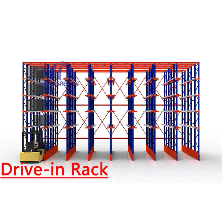 Direct Factory 2000kg Load Capacity Drive-in Pallet Storage Rack System Metal Roller-Guided Warehouse Storage Free Layout Design