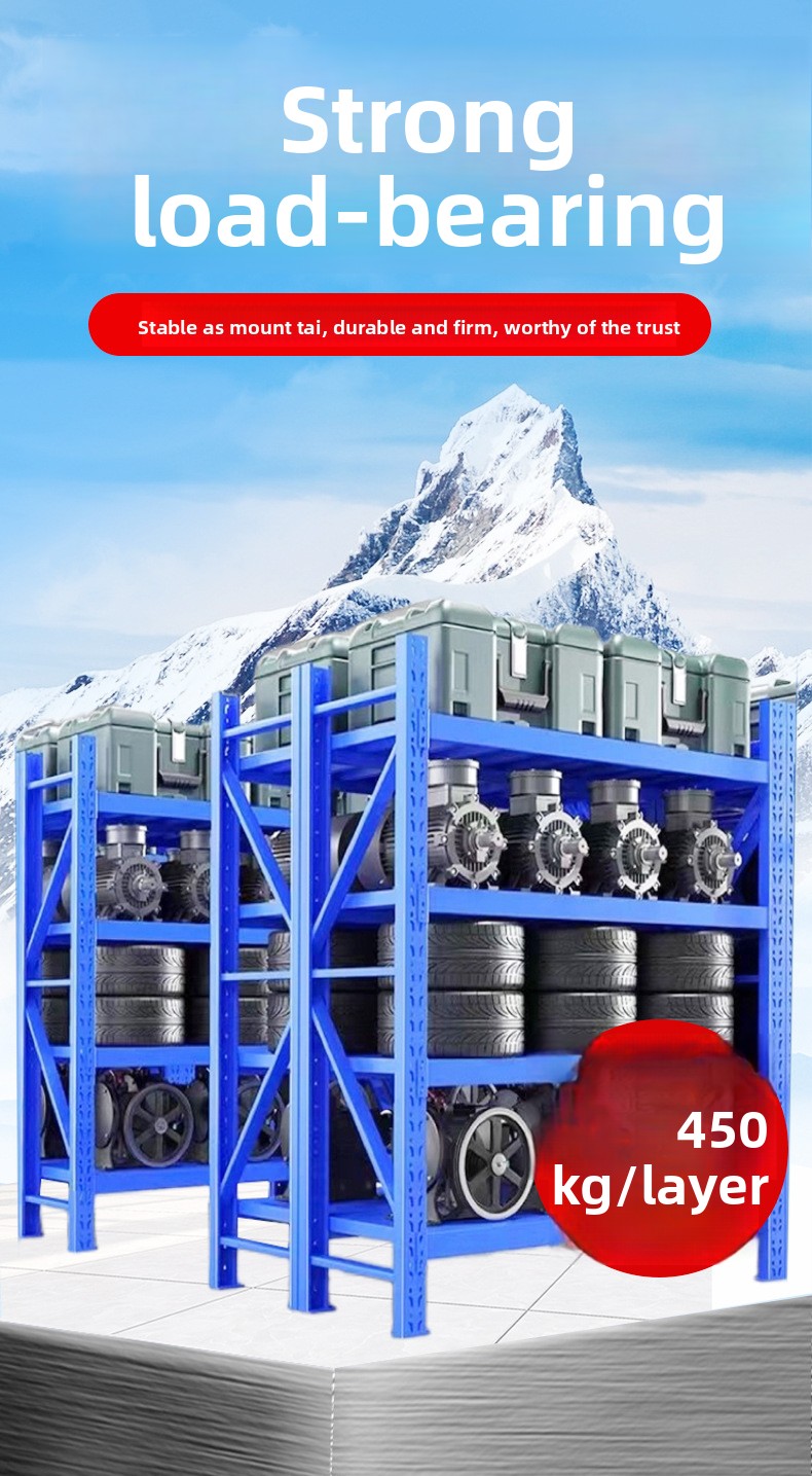 Multi-Tier 3-5 Layer Heavy-Duty Extra-Strong Load-Bearing Industrial Steel Storage Racks for Home &amp; Warehouse