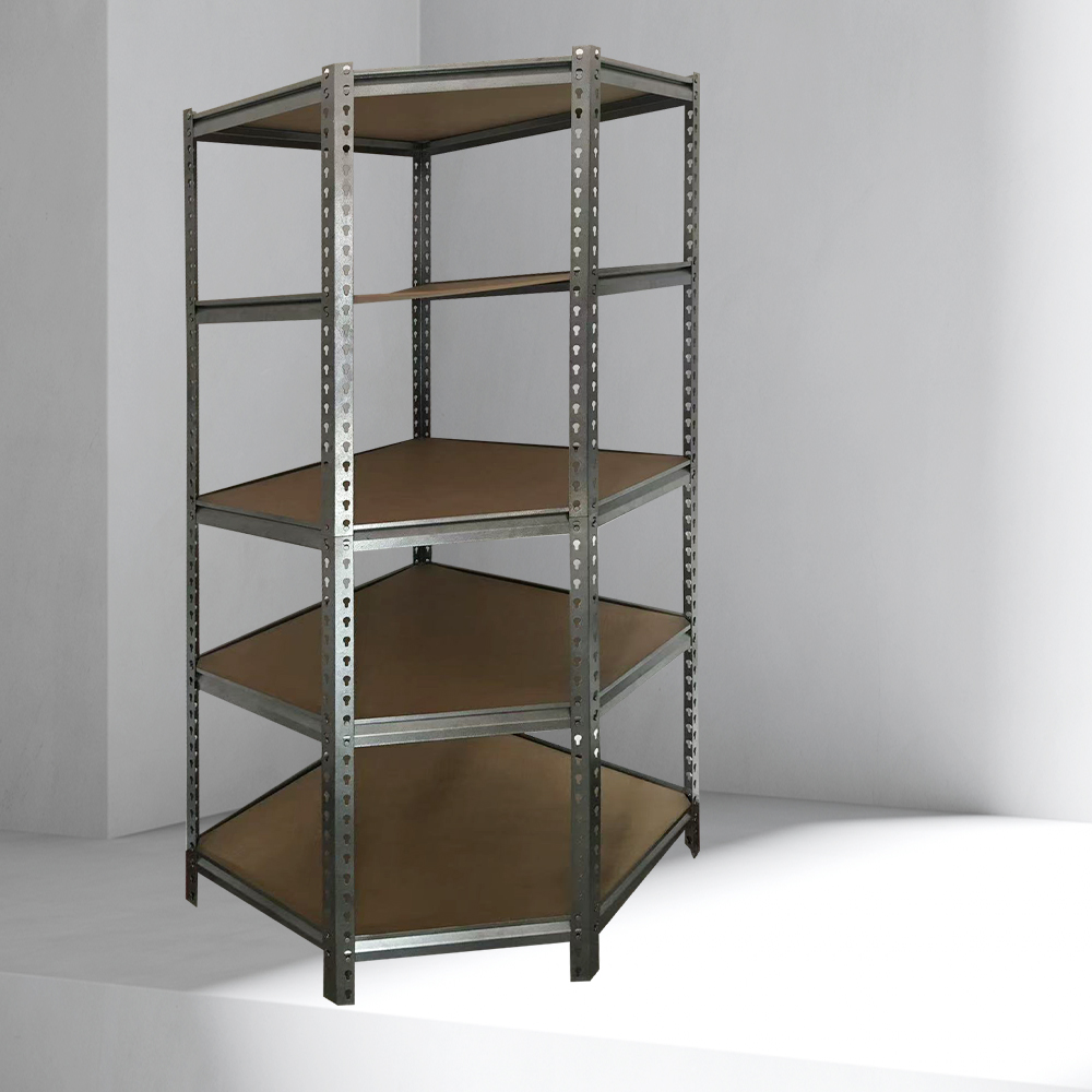 5 Tier Slotted Angle Galvanized Steel &amp; Iron Light Duty Boltless Storage Racks for Garage Home Office Use