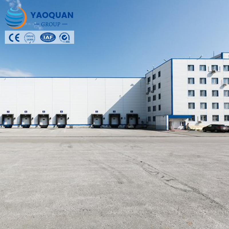 Prefab Steel Frame Cold Storage Logistics Warehouse Distribution Center Building With Mezzanine Floor Racking System