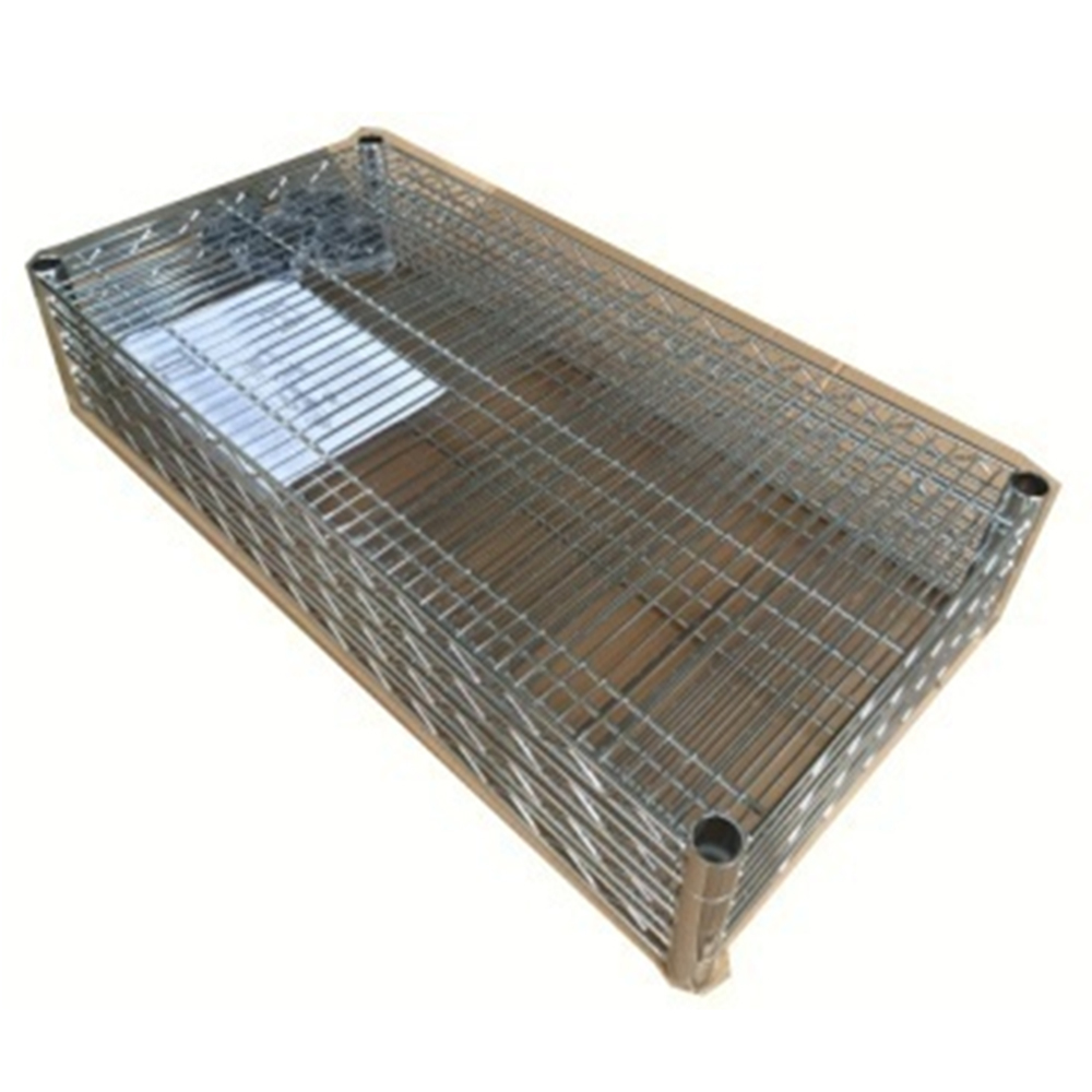 OEM 4 Tiers Chrome Plating Storage Wire Shelving Unit Heavy Duty Adjustable Storage Shelf for Commercial Warehouse Knock Down