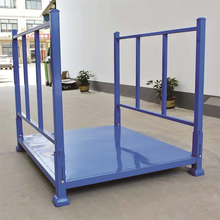 Stacking Heavy Duty Pallet Rack Gravity Racking Folding Logistics Freight Storage Equipment Powder Coating Assembled Steel Blue