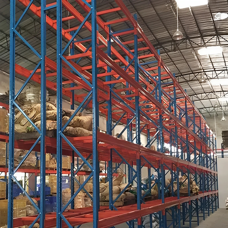 Heavy Duty Selective Warehouse 5-Layer High Capacity Drive-In Pallet Rack Adjustable Steel and Durable Metal Anti-Rust Feature