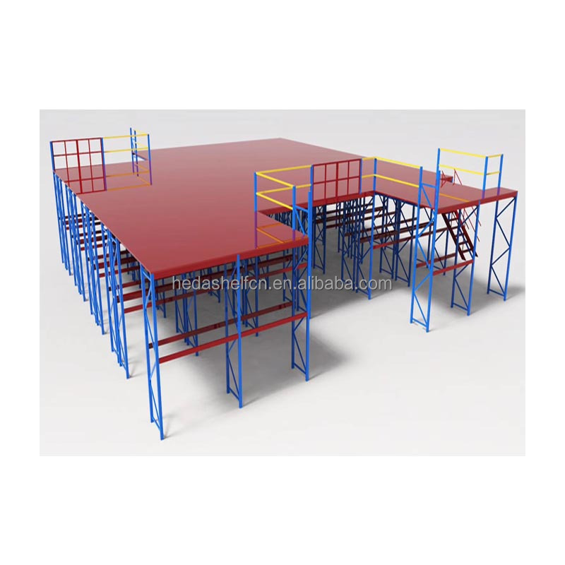 Warehouse Heavy Duty Steel Loft Platform Shelf Storage Attic Rack Pallet Racking Supported Mezzanine Floor Racks System