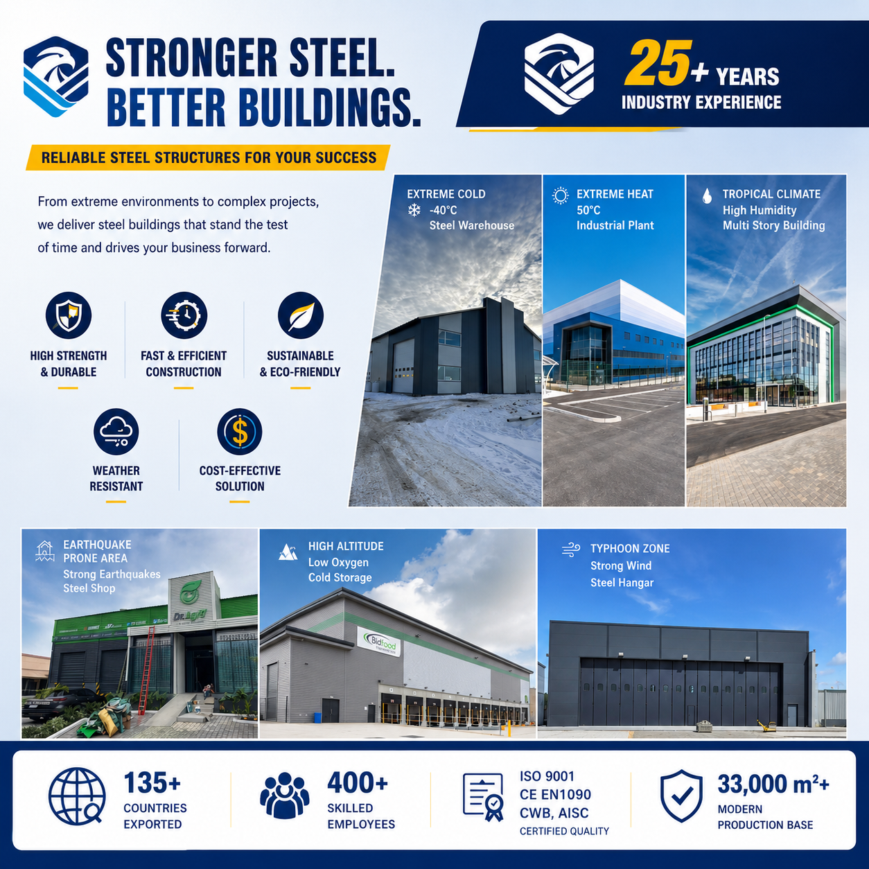 Fireproof Prefab Metal Frame Building Heavy-Duty Industrial Storage Workshop Garage Shed Steel Structure Warehouse Hangar