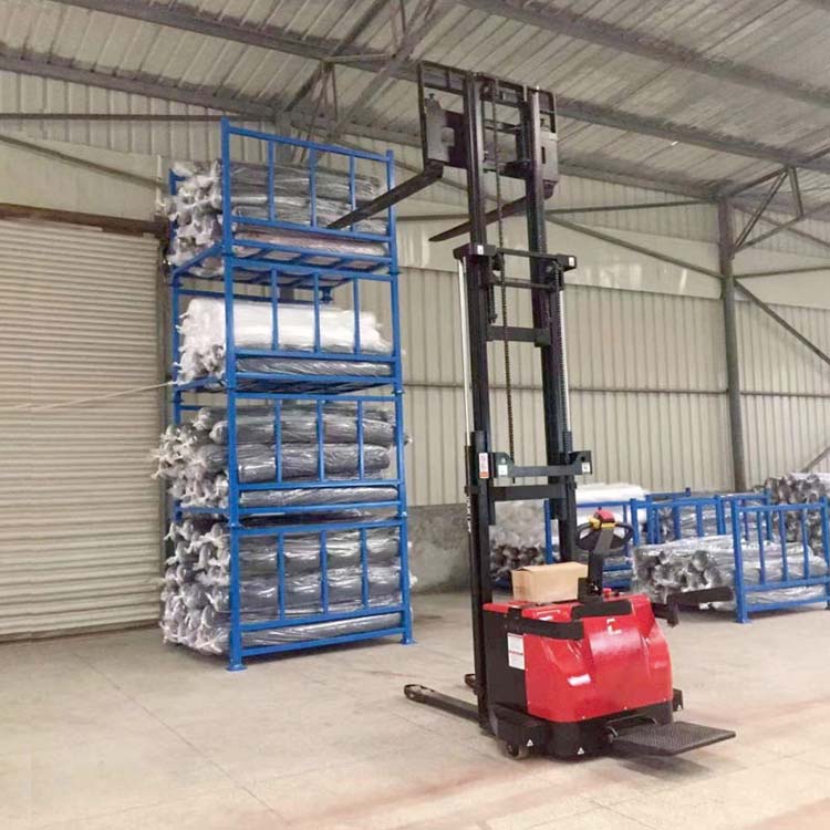 Stacking Heavy Duty Pallet Rack Gravity Racking Folding Logistics Freight Storage Equipment Powder Coating Assembled Steel Blue