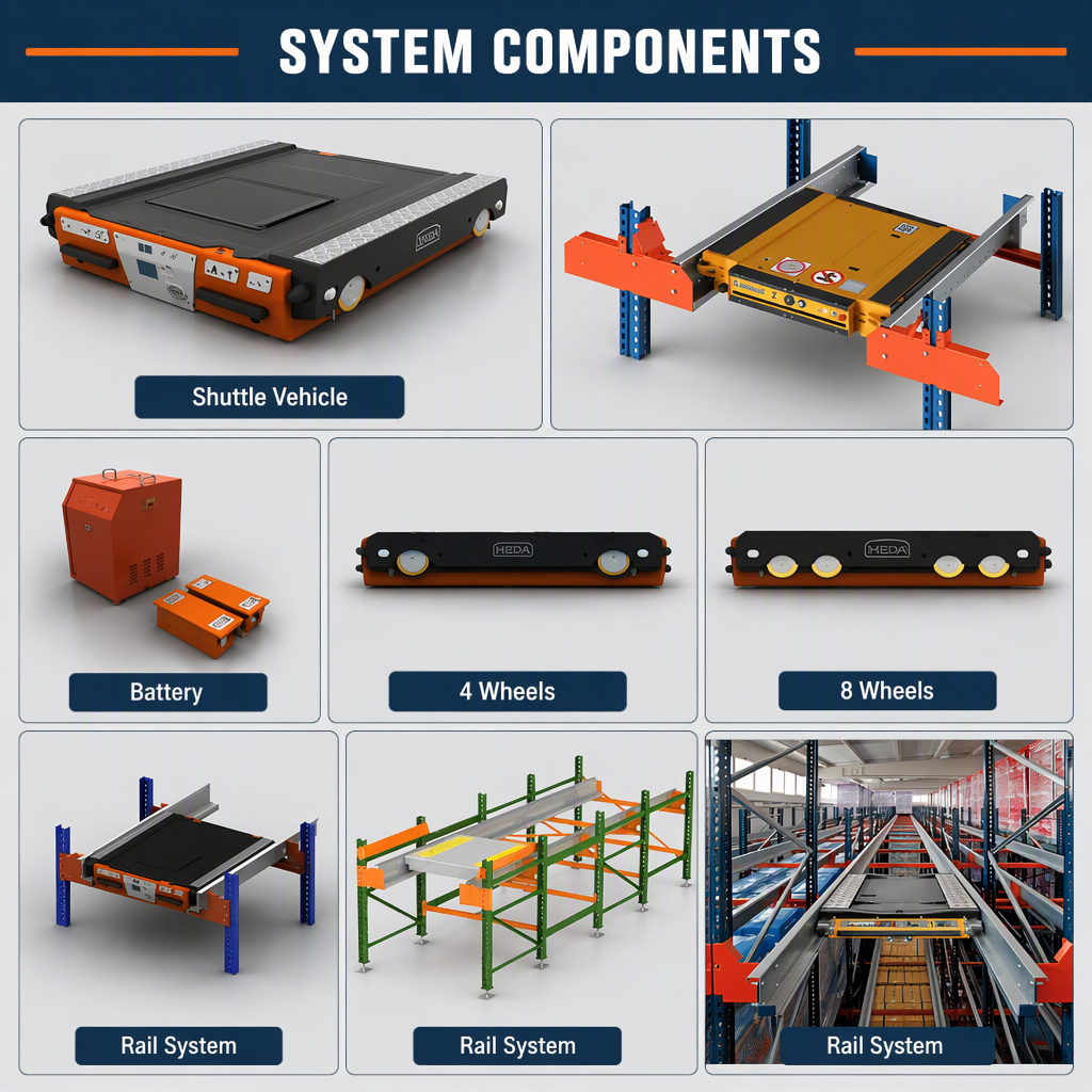 High-Density Ratio Shuttle Racks System Asrs 4 Way Shuttle Racking Radio Shuttle Pallet Rack