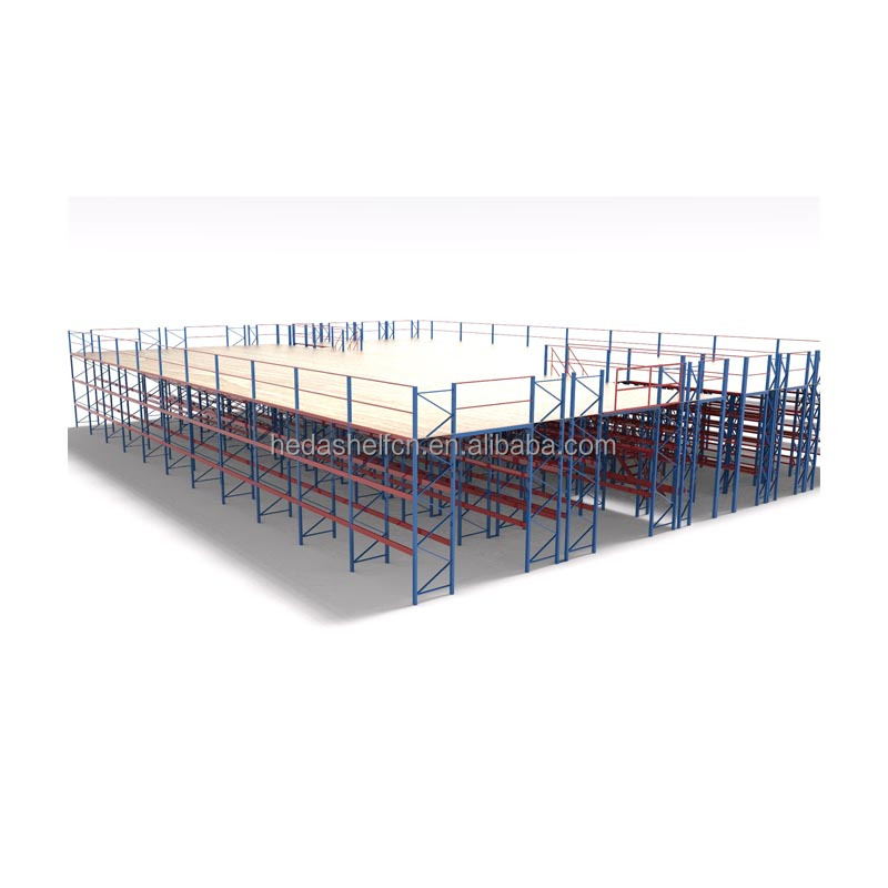 Warehouse Heavy Duty Steel Loft Platform Shelf Storage Attic Rack Pallet Racking Supported Mezzanine Floor Racks System