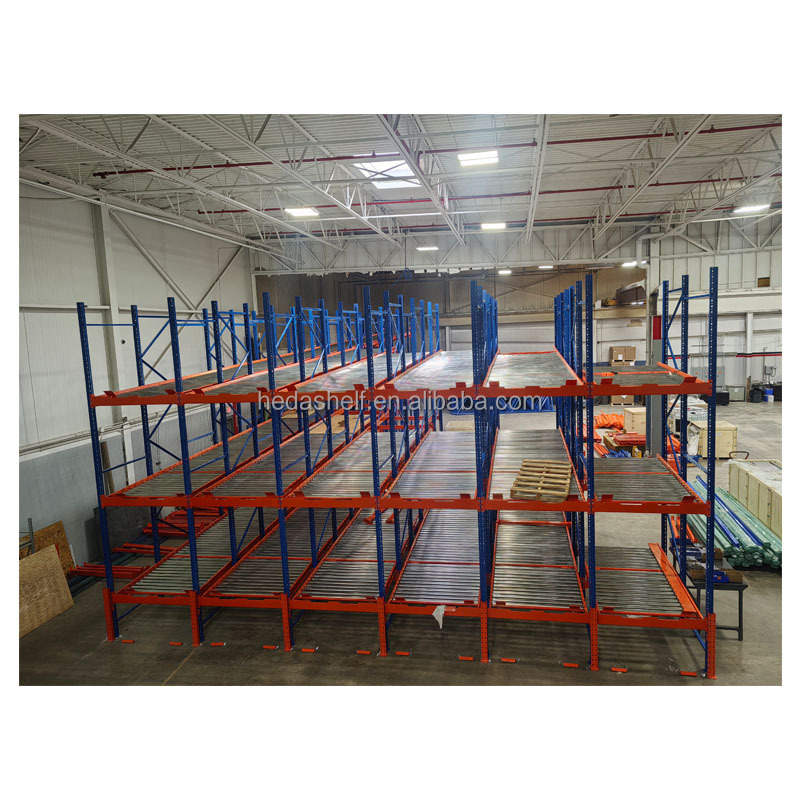 Heda Manufacturer Wholesale Heavy Duty Steel Gravity Flow Rack Customizable Warehouse Racking System FIFO
