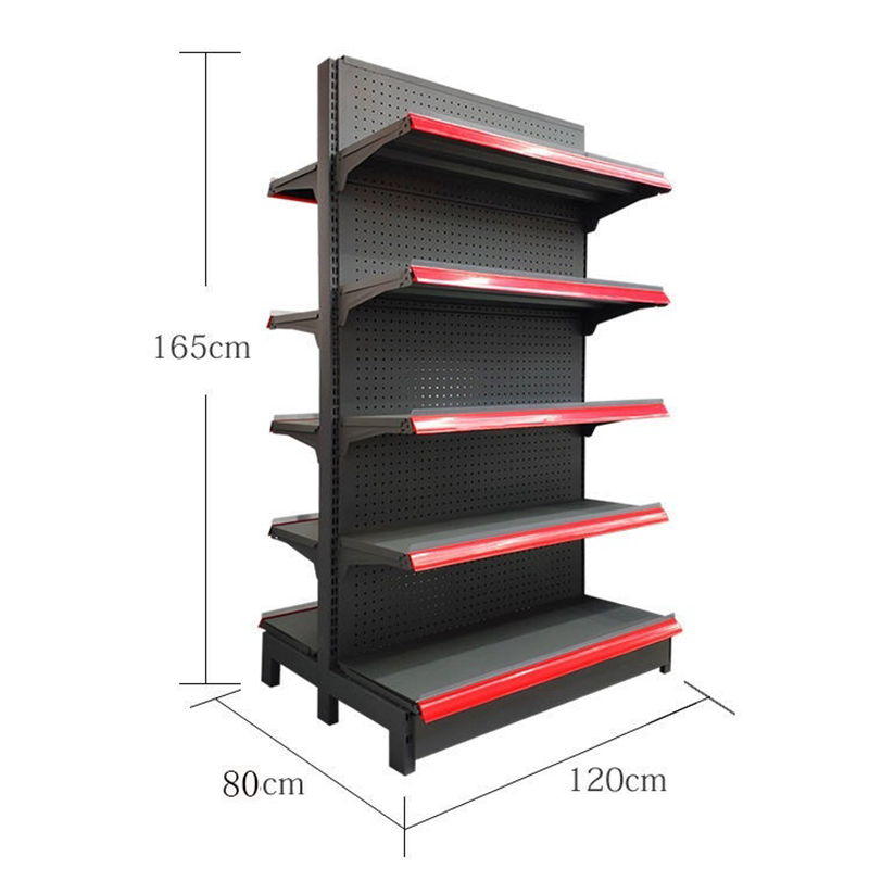 Low MOQ Custom Double-Sided Heavy Duty Iron Metal Supermarket Gondola Shelving Rack with Corrosion Protection