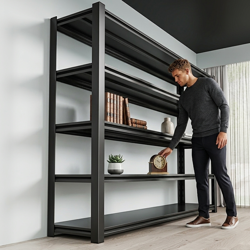Multi Layer Steel Storage Shelf Boltless Assembly Metal Shelving Rack for Garage Home Kitchen Furniture