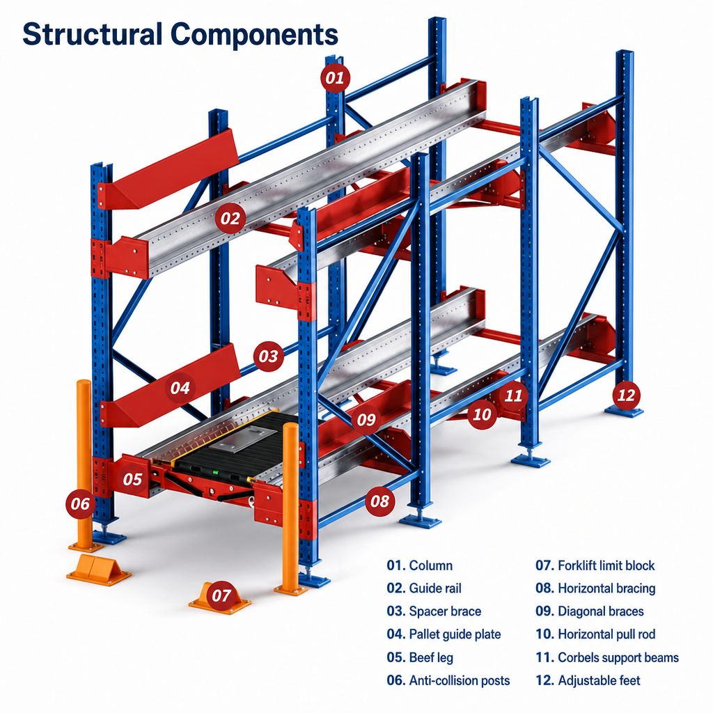 Multi-Level Automatic Warehouse Racking River-Type Pallet Two-way Radio Shuttle Rack for Storage Iron Steel Material