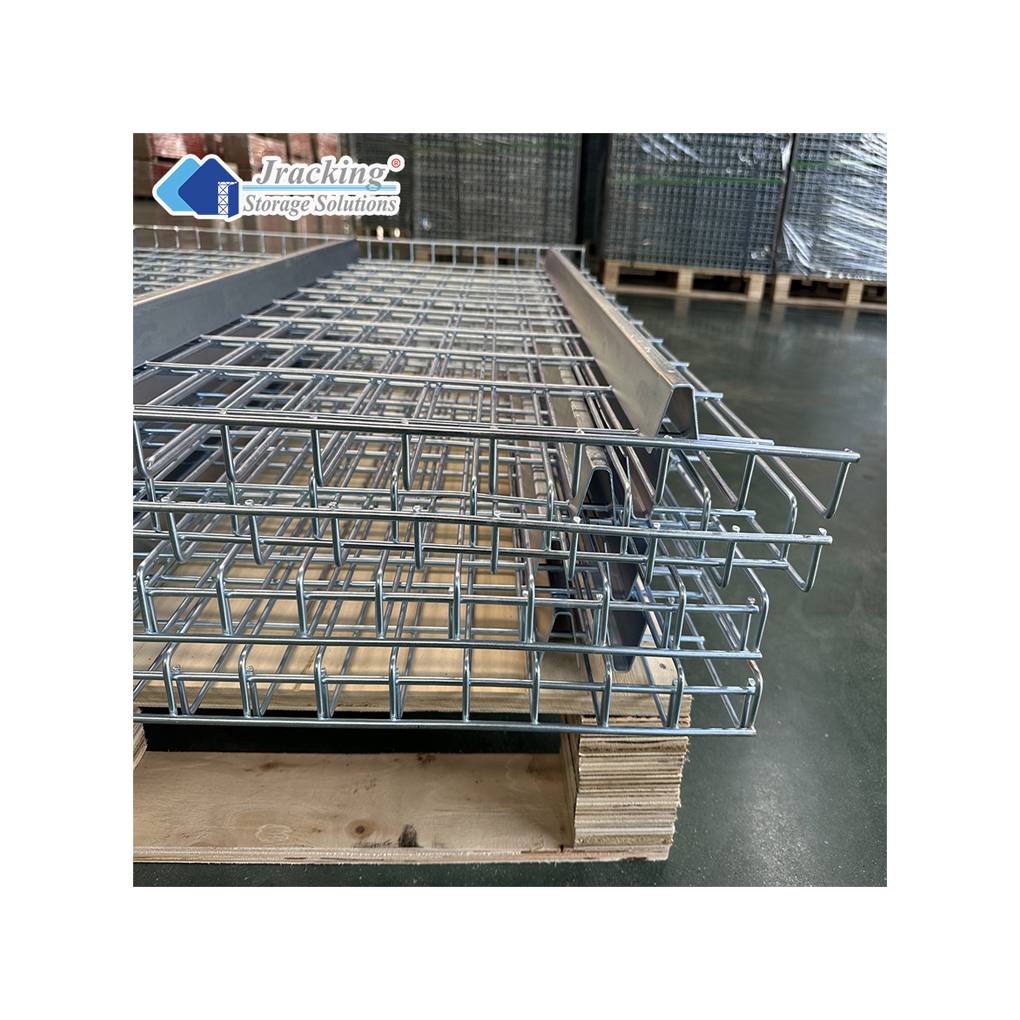 Wholesale Professional Strong Wire Mesh Garage Decking Pallet Board Low Price Selective Pallet Rack with Waterfall Racking
